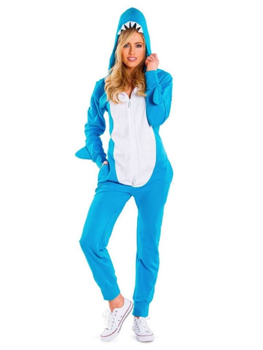 Tipsy Elves Shark Onesie Costume Adult XS Unisex NWOT